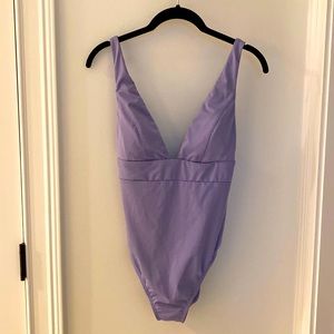 Andie The Sardinia in Iris. Size: Small tall (long torso). One piece swimsuit.